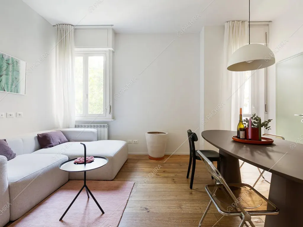 Sala dell'appartamento Robinia, location in stile contemporaneo a Milano