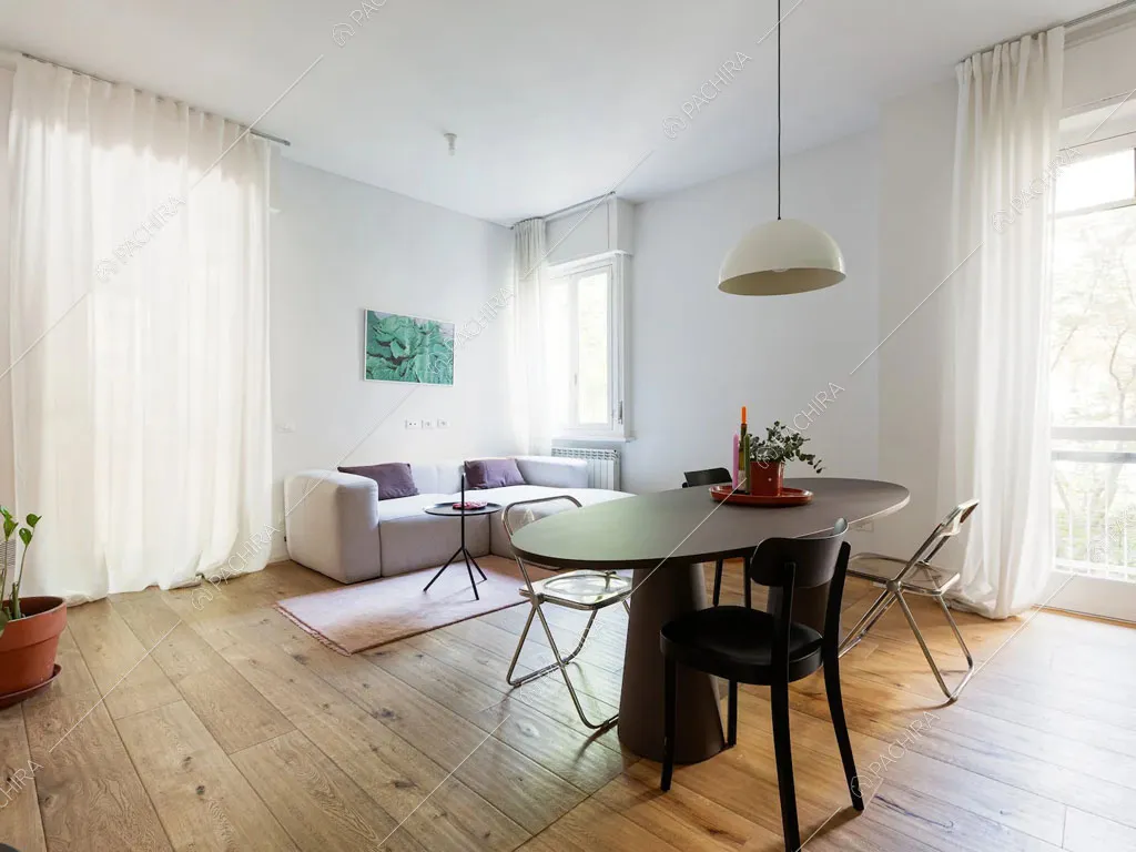 Sala dell'appartamento Robinia, location in stile contemporaneo a Milano