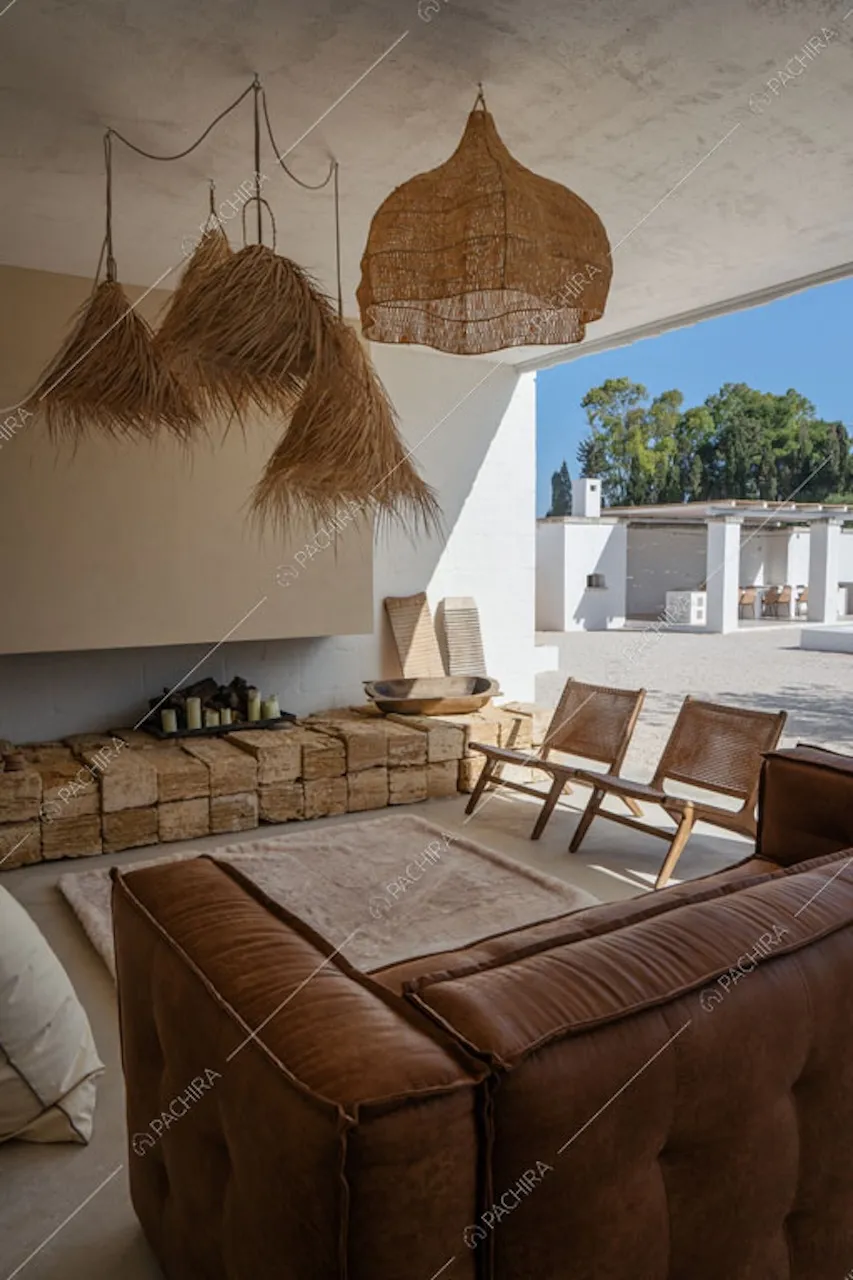 Veranda della masseria Kyanite, location in stile contemporaneo a Brindisi