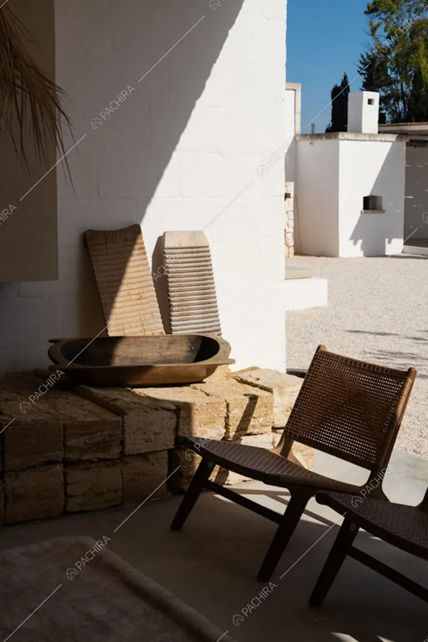 Veranda della masseria Kyanite, location in stile contemporaneo a Brindisi