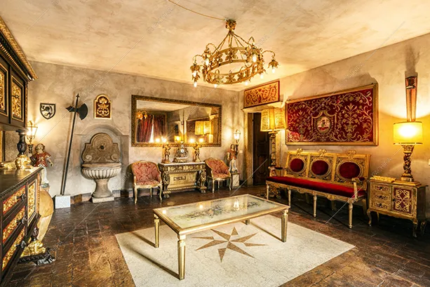 Salotto della villa Darjeeling, location in stile classico a Brescia