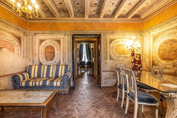 Sala da pranzo della villa Darjeeling, location in stile classico a Brescia