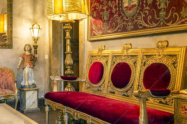 Salotto della villa Darjeeling, location in stile classico a Brescia
