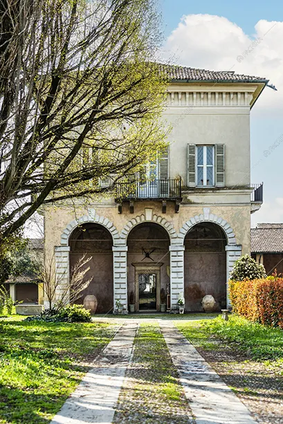 Esterni della villa Darjeeling, location in stile classico a Brescia