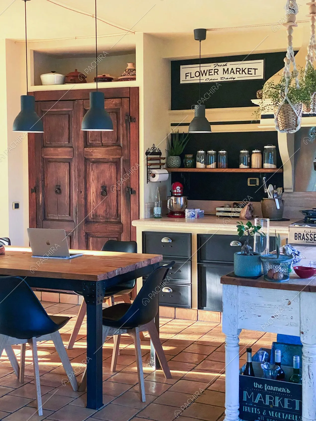 Cucina della villa Pico, location in stile country a Torino