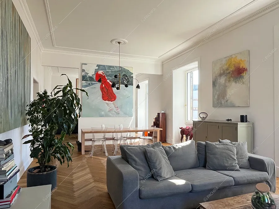 Zona living dell'appartamento Sile, location in stile contemporaneo a Roma