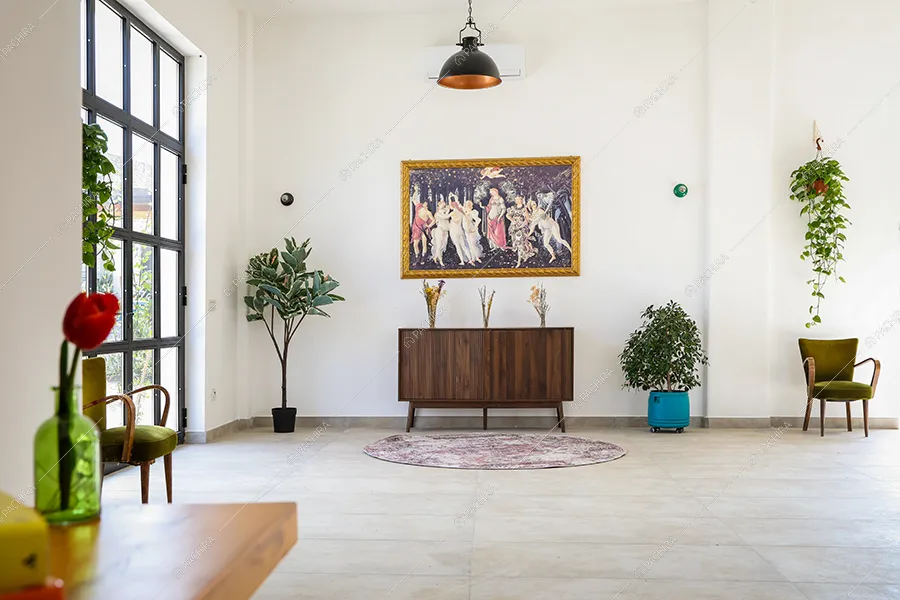 Salone del loft Piroxene, location in stile industriale a Napoli