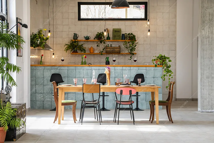 Cucina del loft Piroxene, location in stile industriale a Napoli