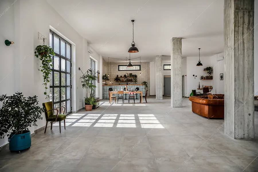 Salone del loft Piroxene, location in stile industriale a Napoli