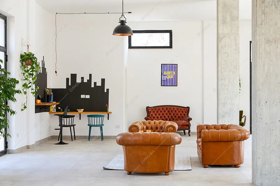Salone del loft Piroxene, location in stile industriale a Napoli