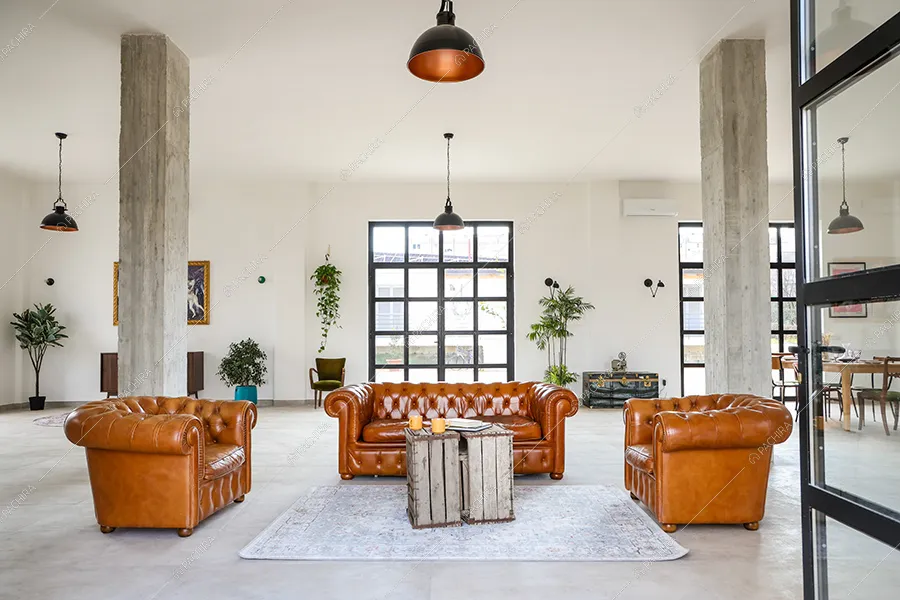 Salone del loft Piroxene, location in stile industriale a Napoli