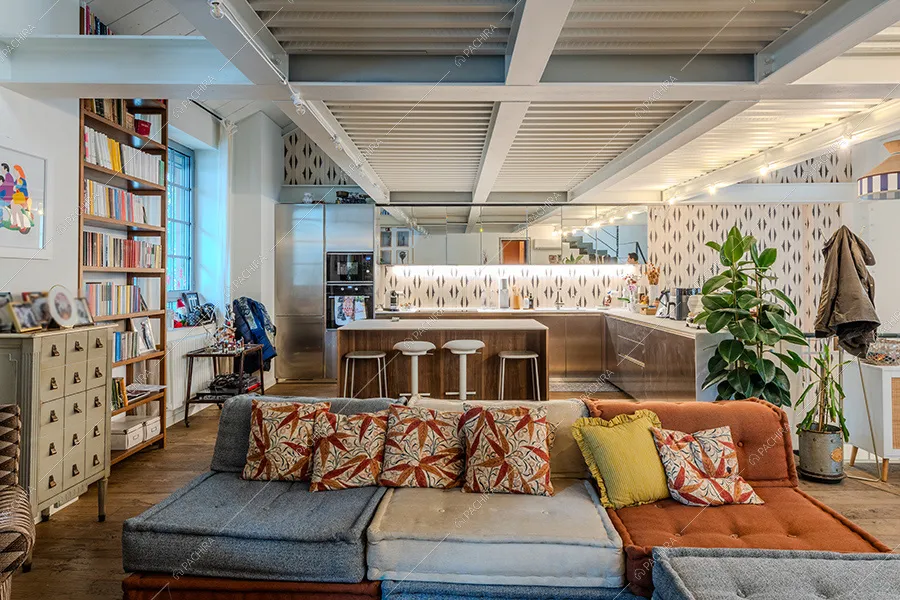 Zona living dell'appartamento Nan, location in stile moderno a Milano