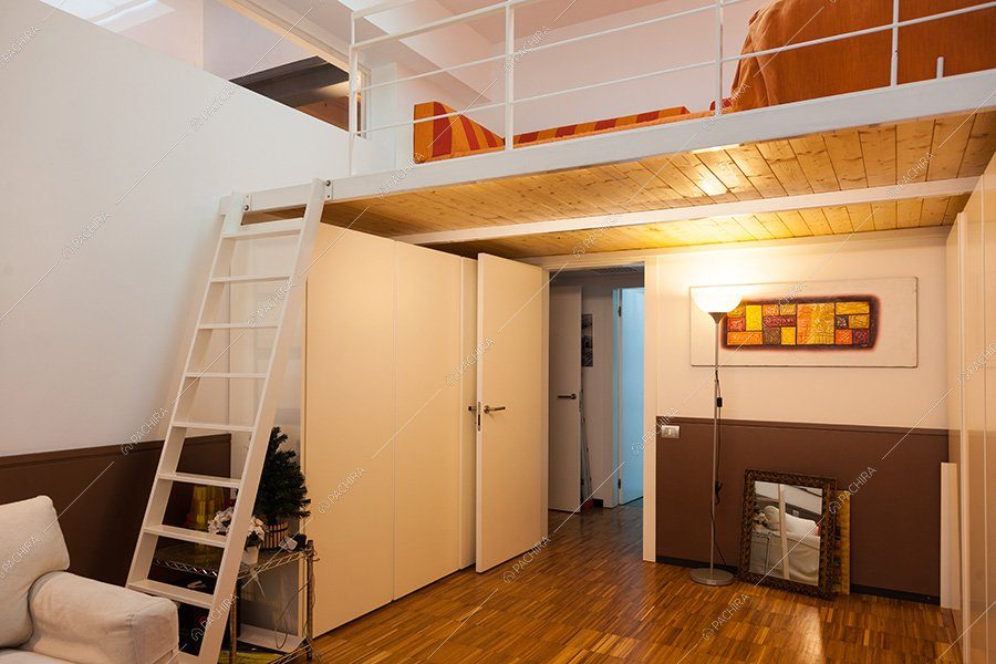 Camera del loft Laurel, location contemporanea per shooting a Milano