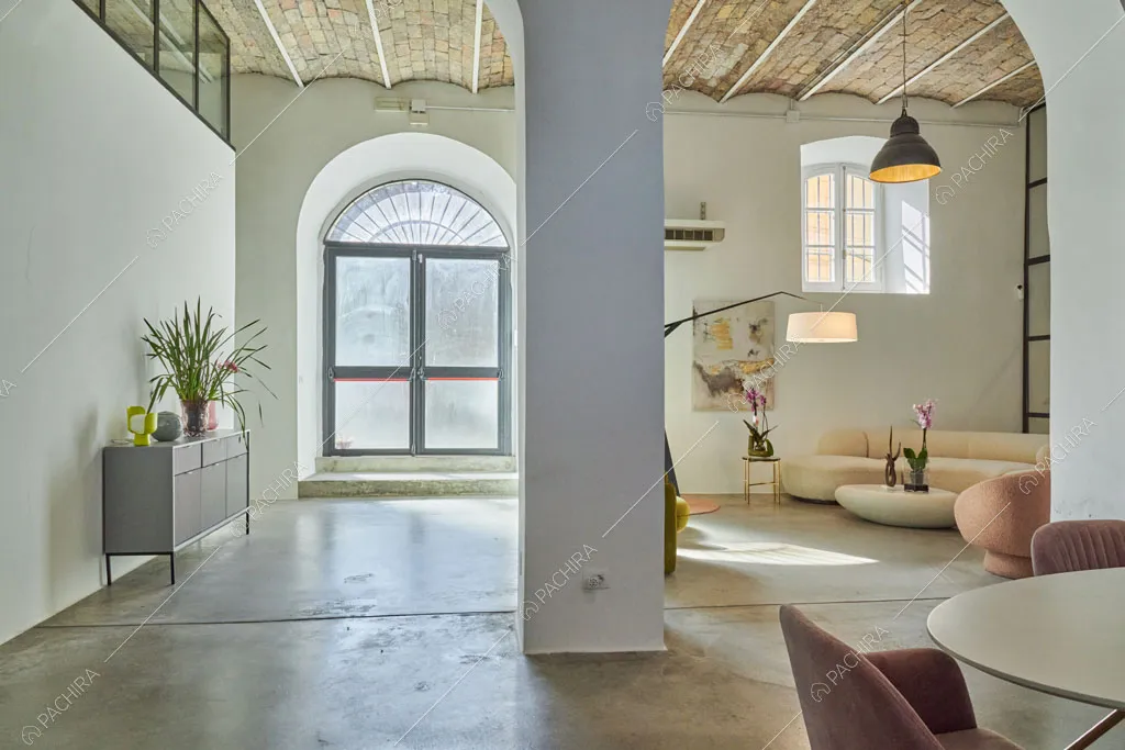 Sala del loft Manaslu, location in stile minimal a Roma