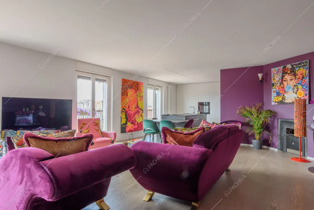 Sala dell'appartamento Quiabo, location in stile contemporaneo a Milano
