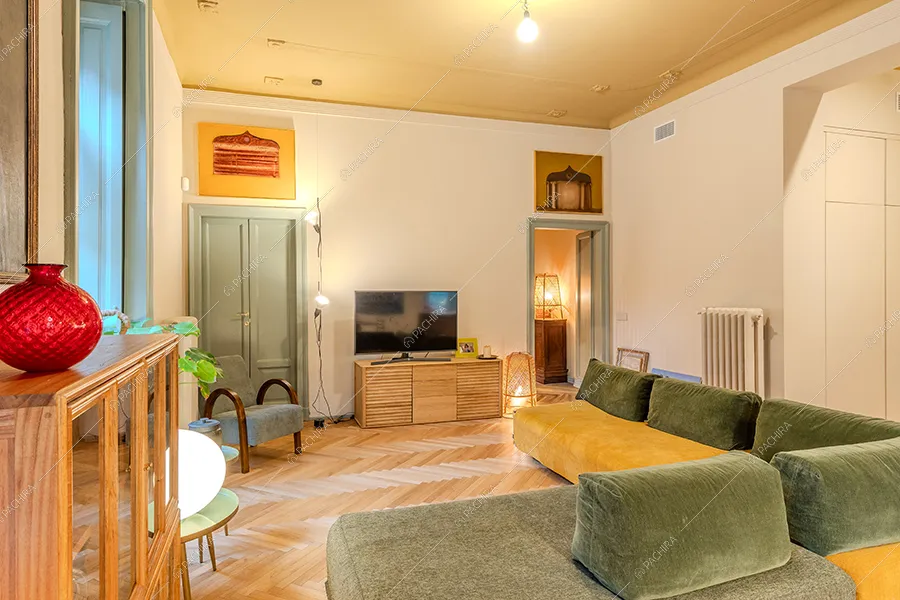 Salotto dell'appartamento Buganvilla, location in stile moderno a Milano