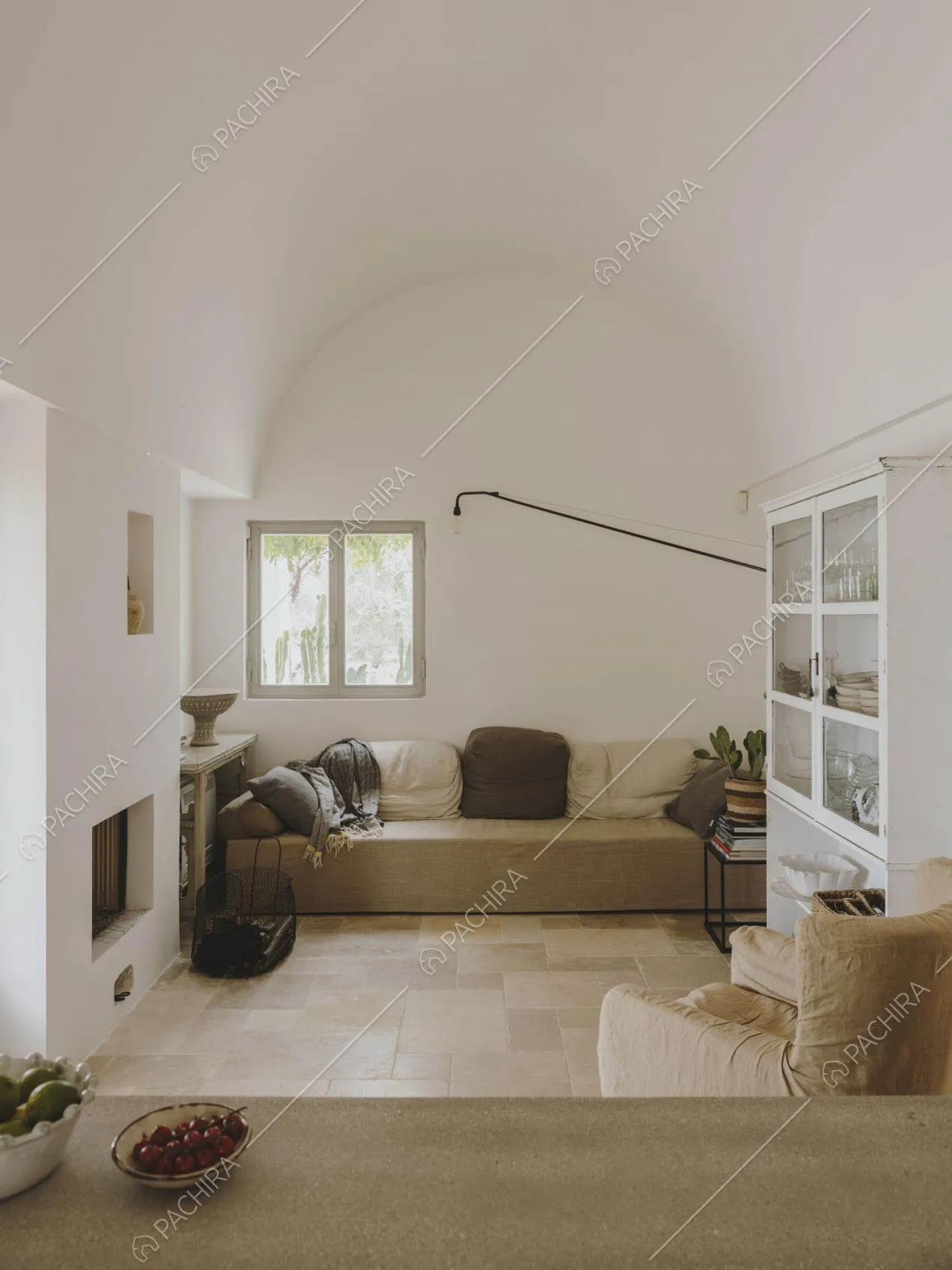 Salotto della masseria Giava, location in stile rustico a Brindisi