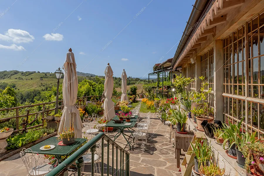 Terrazza dell'agriturismo Mistral, location in stile rustico a Pavia