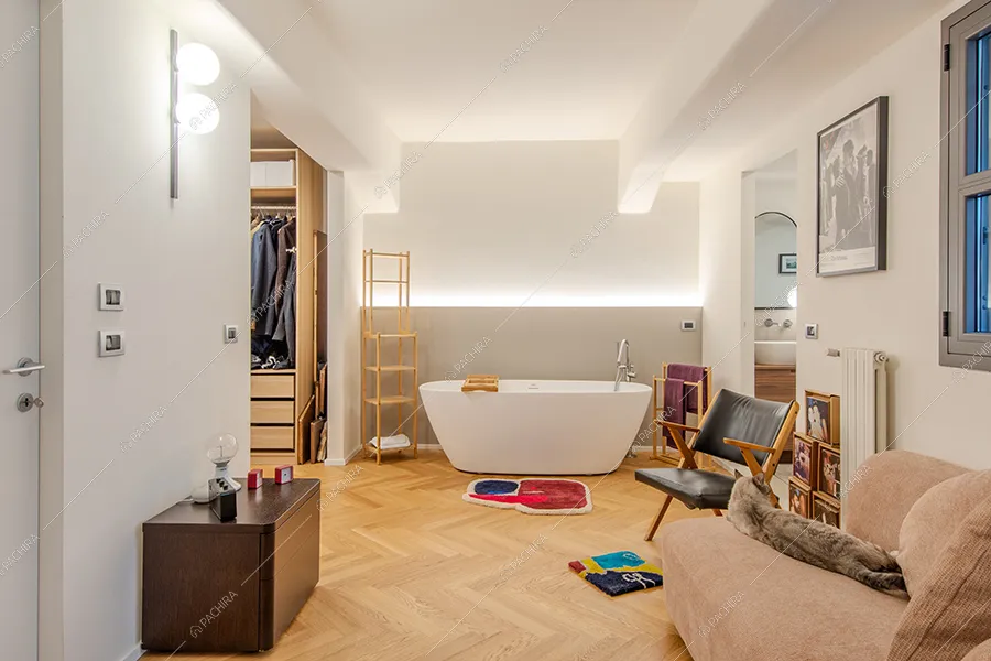 Camera dell'appartamento Tonga, location in stile moderno a Milano