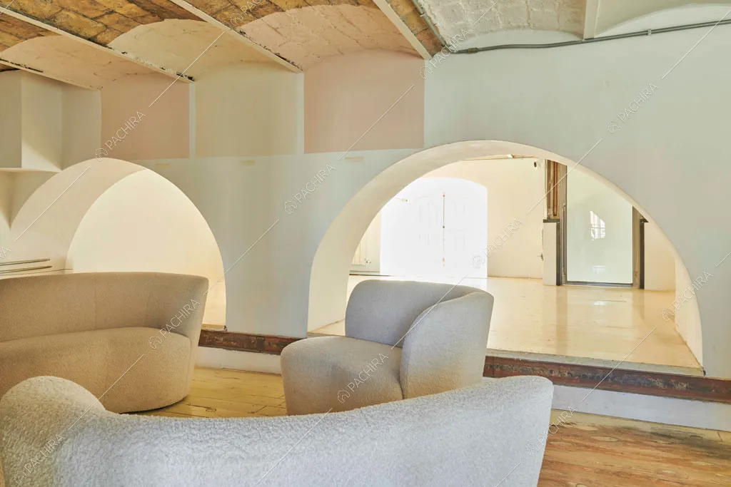 Salotto del loft Manaslu, location in stile minimal a Roma