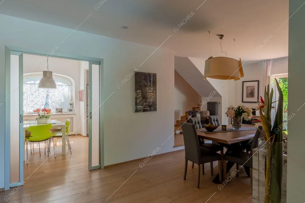 Sala da pranzo della villa Cassava, location in stile contemporaneo a Roma