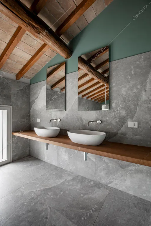 Bagno della villa Makalu, location in stile contemporaneo a Brescia