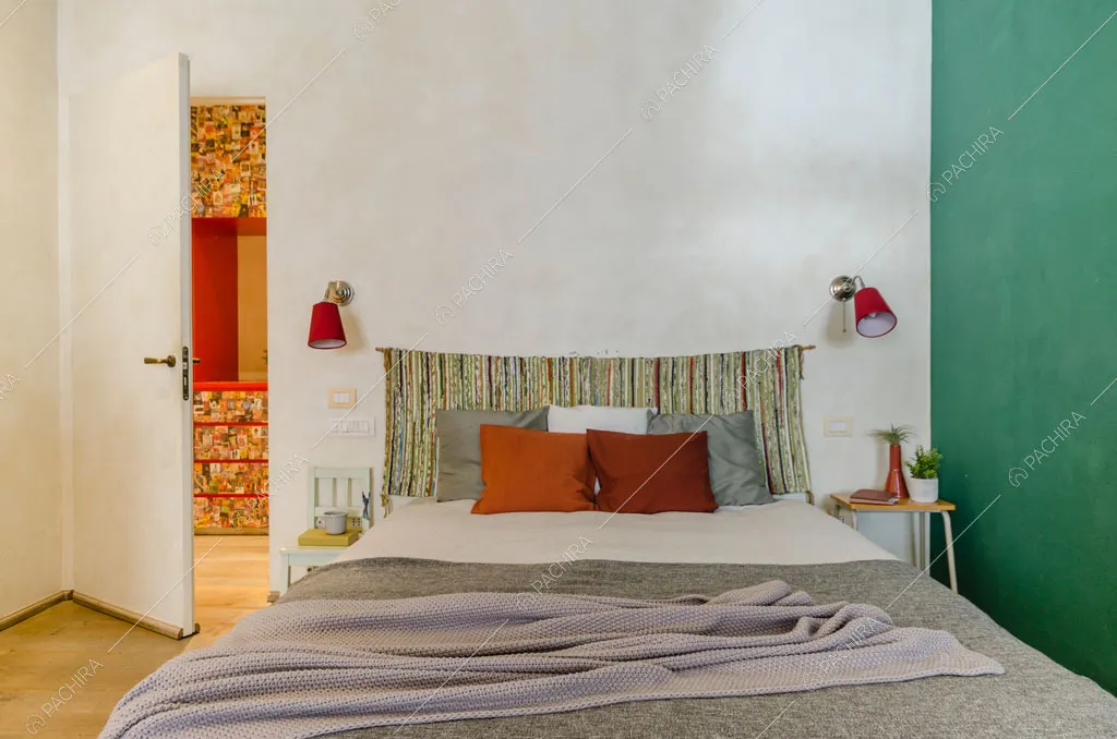 Camera da letto dell'appartamento Agrellite, location in stile moderno a Milano