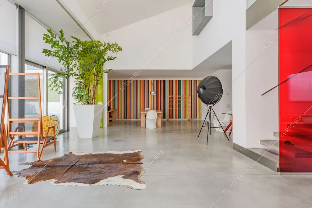 Zona living del loft Inula, location in stile contemporaneo a Varese