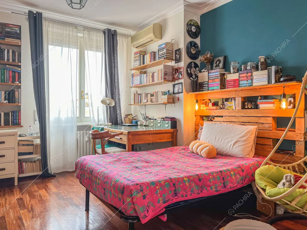 Camera da letto dell'appartamento Kuban, location in stile moderno a Roma