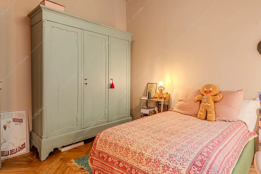 Camera da letto dell'appartamento Buganvilla, location in stile moderno a Milano
