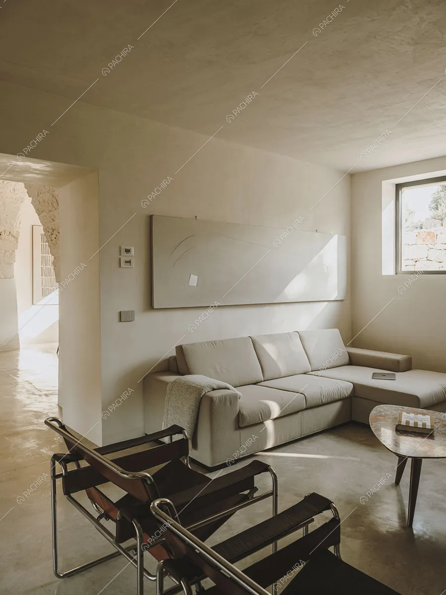 Salotto della villa in stile contemporaneo Kara, location per shooting a Brindisi