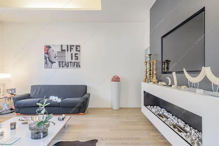 Salotto della villa Nilo, location in stile moderno a Milano