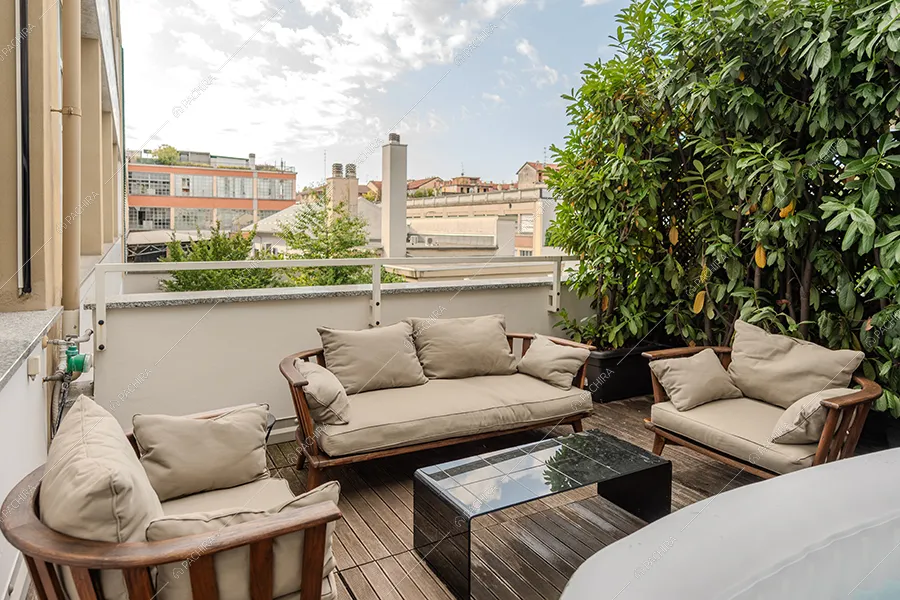 Terrazza del loft Vanadio, location in stile moderno a Milano