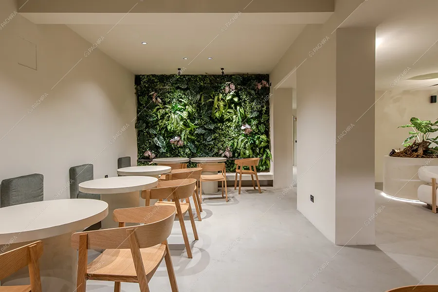 Zona ristoro dell'espositivo Tatra, location in stile contemporaneo a Milano