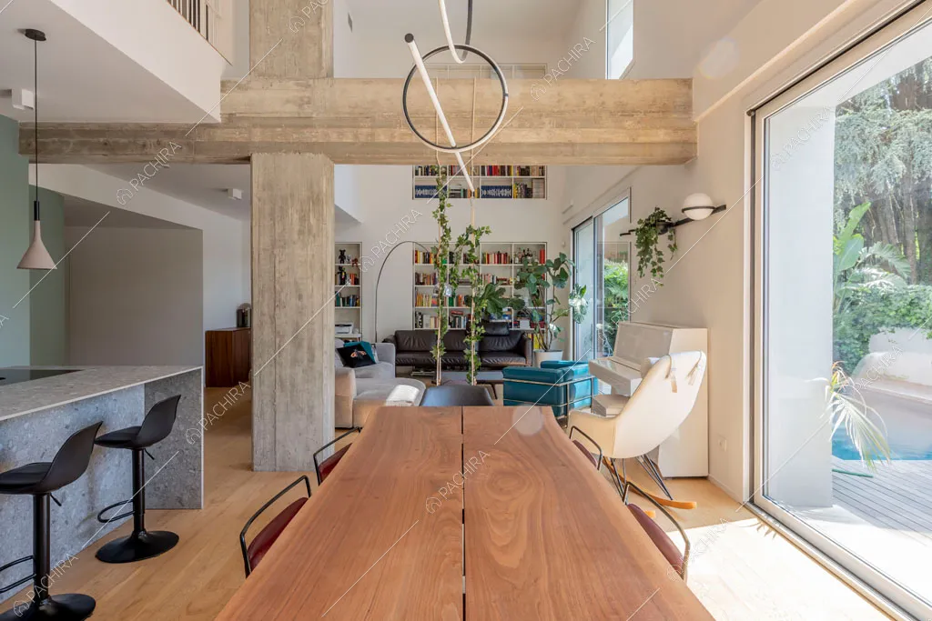 Zona living del loft Fenice, location in stile contemporaneo a Milano