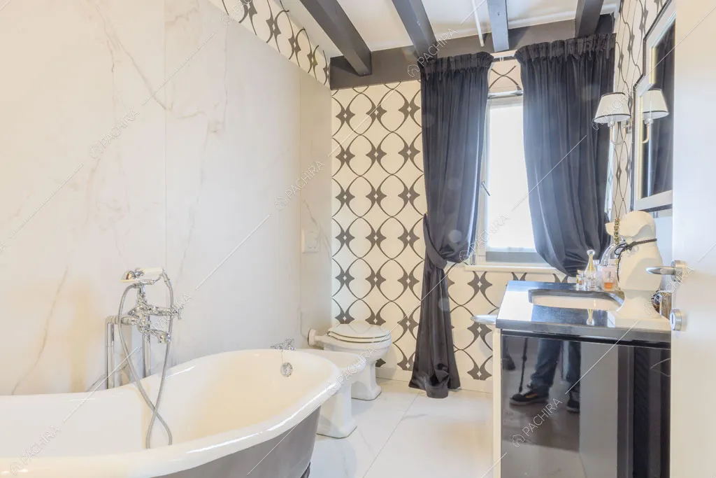 Bagno dell'appartamento Quiabo, location in stile contemporaneo a Milano