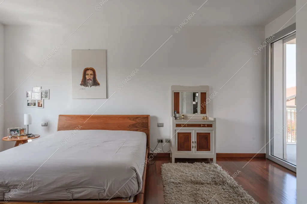 Camera da letto matrimoniale della villa Lilium, location in stile moderno in Provincia di Milano