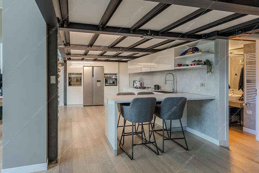 Cucina del loft Vanadio, location in stile moderno a Milano