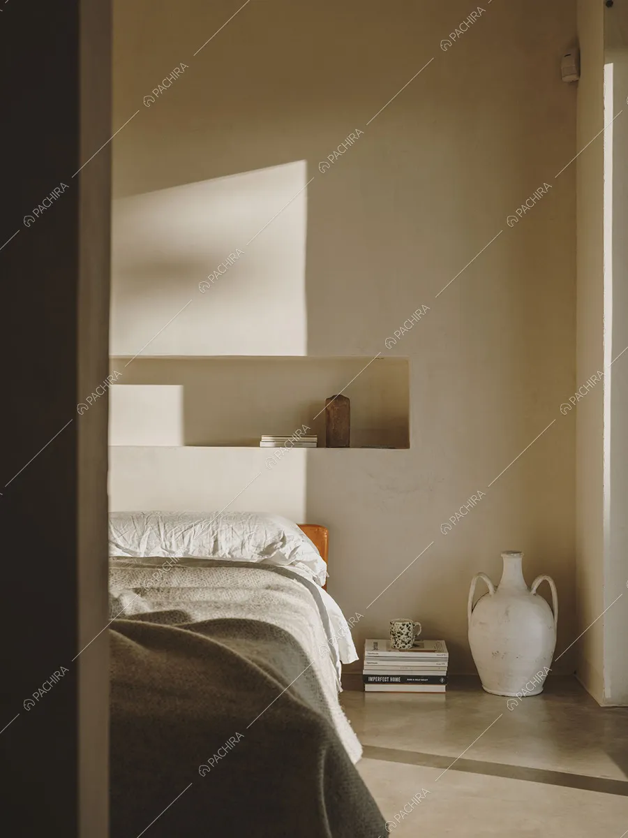 Camera da letto della villa in stile contemporaneo Kara, location per shooting a Brindisi
