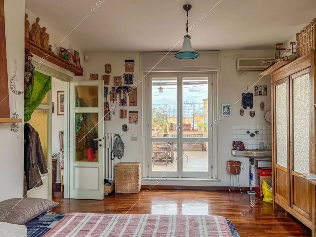 Camera da letto dell'appartamento Kuban, location in stile moderno a Roma