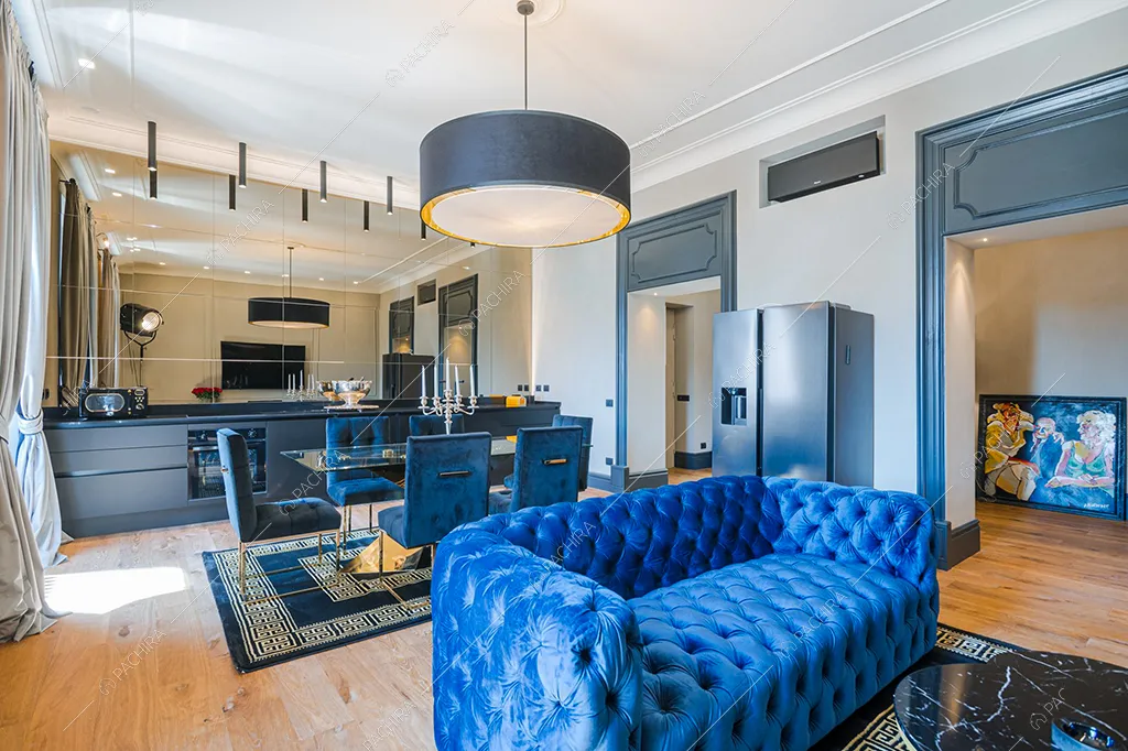 Zona living dell'appartamento Bogda, location in stile moderno a Roma
