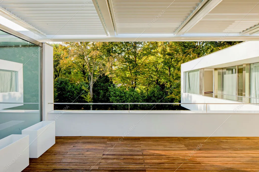 Terrazza della villa Meru, location in stile contemporaneo a Padova