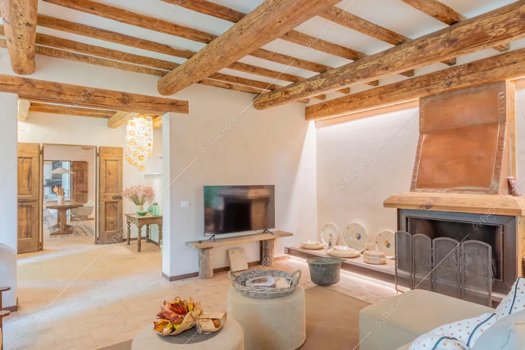 Salotto della villa Missouri, location in stile rustico a Mantova