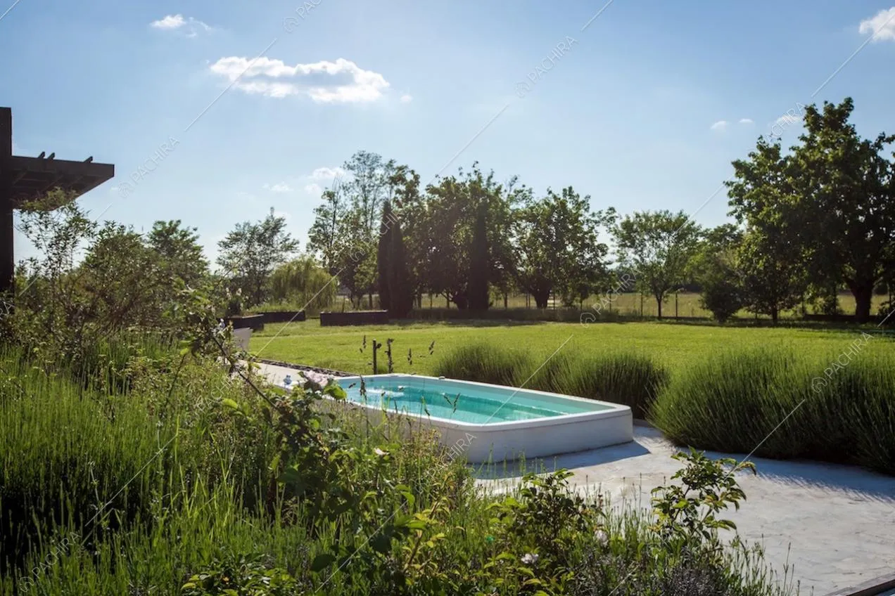 Piscina con idromassaggio all'esterno della villa