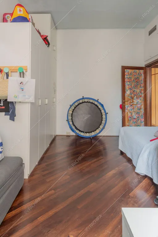 Camera da letto dell'appartamento Pancrazio, location in stile contemporaneo a Roma