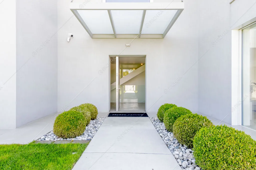Ingresso della villa Columbia, location in stile moderno a Como