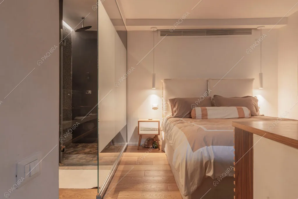 Camera da letto del loft Berillio, location in stile contemporaneo a Roma