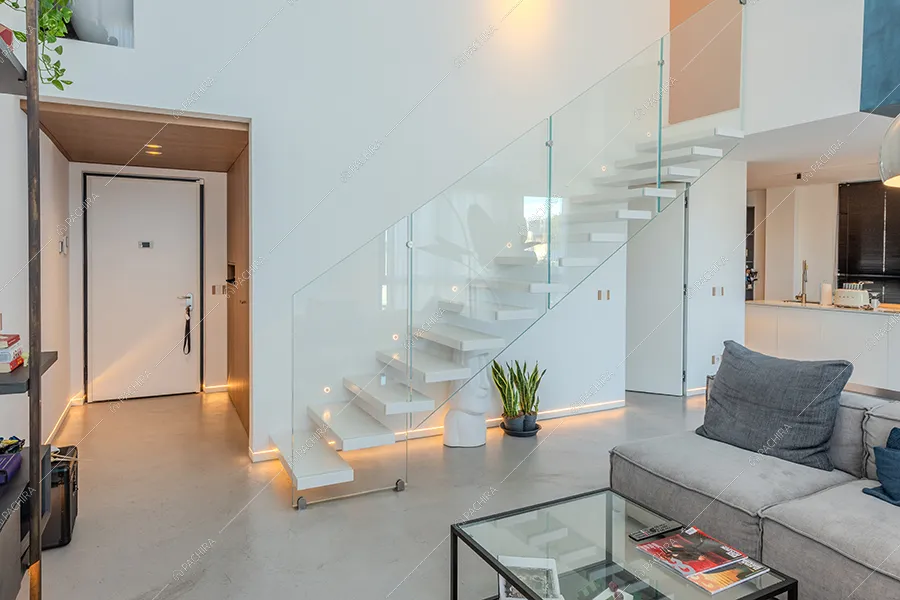 Zona living del loft Calluna, location in stile contemporaneo a Milano