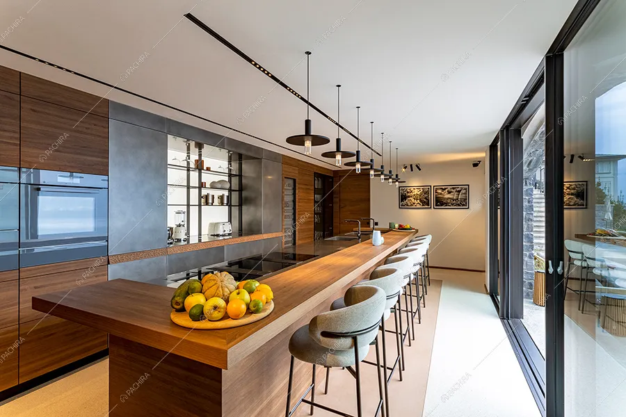 Cucina della villa Argento, location in stile moderno a Como