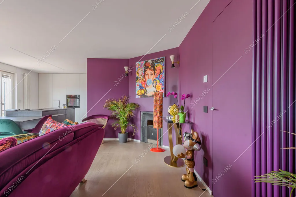 Zona living dell'appartamento Quiabo, location in stile contemporaneo a Milano